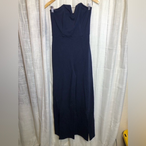 VENUS Navy Blue Strapless Jumpsuit - Picture 2 of 16